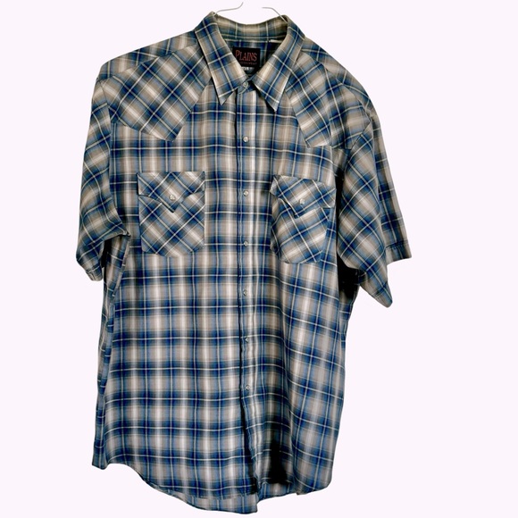 PLAINS Other - Men’s Blue-Gray Western Shirt Sz XL